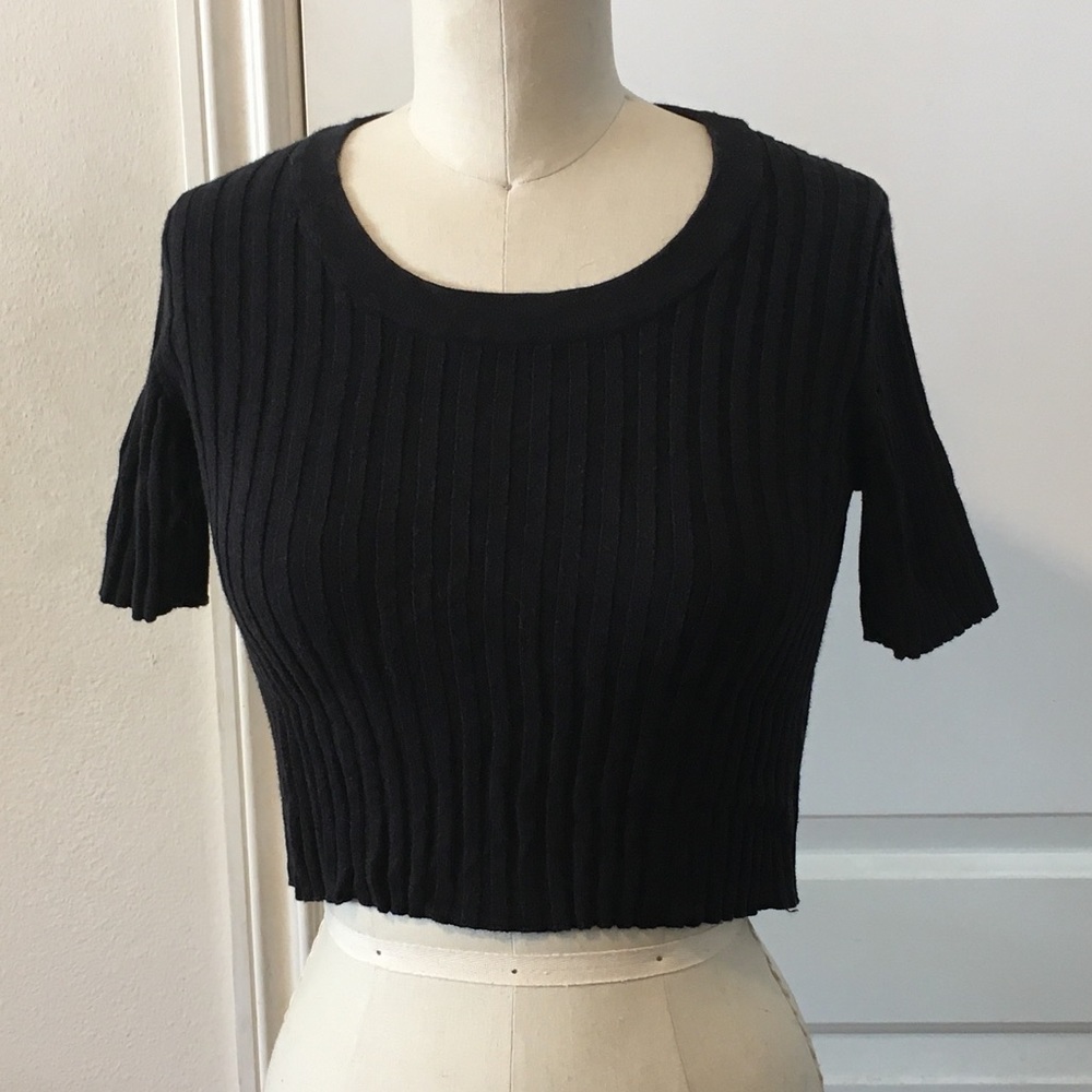 For Love & Lemons Rib Knit Crop Top L